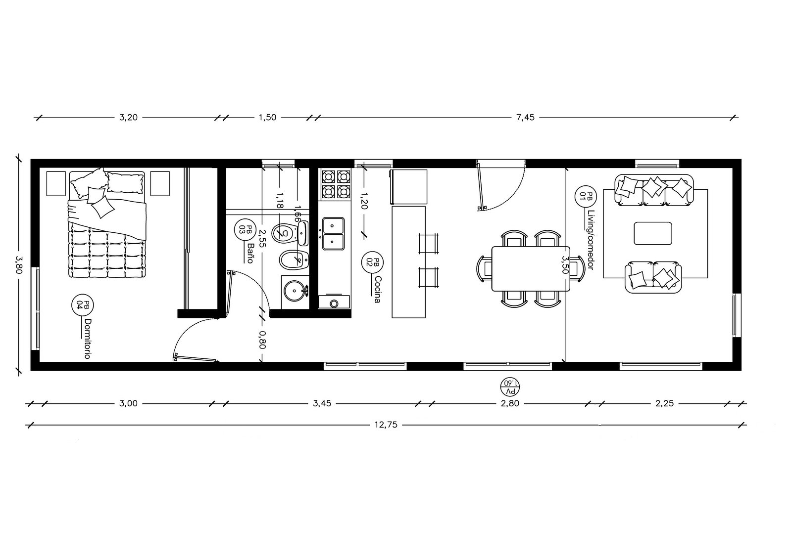Plano Kit 48m² ARQUIBLOCK